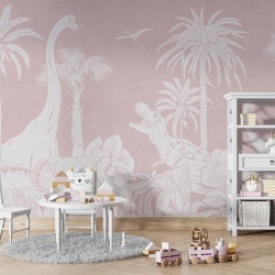 Fototapet Monochrome Dino - Pink, Kikki Belle - Img 5