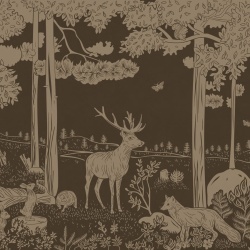 Fototapet Monochrome Forest - Brown Vintage, Kikki Belle - Img 2