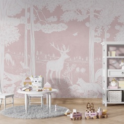 Fototapet Monochrome Forest - Pink, Kikki Belle - Img 5