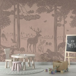 Fototapet Monochrome Forest - Pink Vintage, Kikki Belle - Img 4