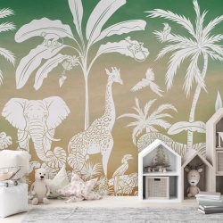 Fototapet Monochrome Jungle - Green Sky, Kikki Belle - Img 3