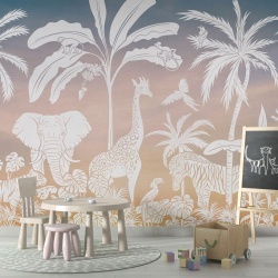 Fototapet Monochrome Jungle - Sky Pink, Kikki Belle - Img 4