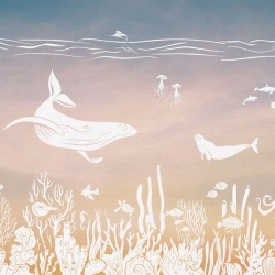 Fototapet Monochrome Sea - Aqua Pink, Kikki Belle - Img 2