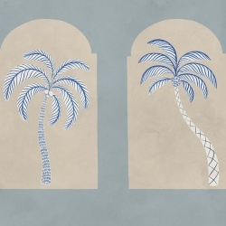 Fototapet, Palm Arches, Blue, Rebel Walls - Img 2