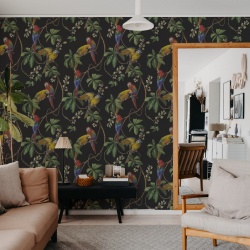 Fototapet, Parrots, Midnight, Rebel Walls