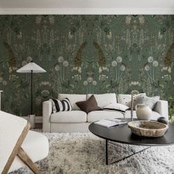 Fototapet, Peacock Garden, Green, Rebel Walls