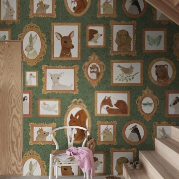 Fototapet, Pet Frames, Dark Green, Rebel Walls - Img 3