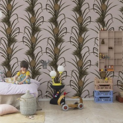 Fototapet, Pineapple, Soft Pink, Rebel Walls