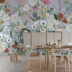 Fototapet, Playful Meadow, Blue, Rebel Walls - Img 3
