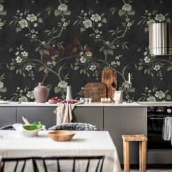 Fototapet, Poetic Flora, Black, Rebel Walls