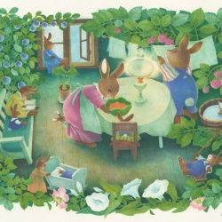 Fototapet, Rabbit Family, Verde, Rebel Walls - Img 2
