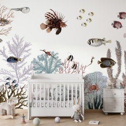 Fototapet Roaring Reef - White, Kikki Belle