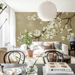 Fototapet, Sakura Branch, Beige, Rebel Walls
