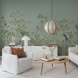 Fototapet, Songbird Mural, Green, Rebel Walls