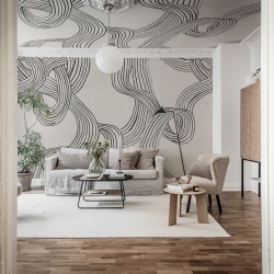 Fototapet, Stripes Repeatable, Black & White, Rebel Walls