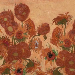 Fototapet, Sunflowers Repeatable, Peach, Rebel Walls - Img 2