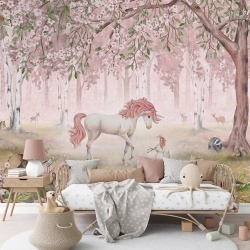 Fototapet Unicorn Forest - Pink, Kikki Belle - Img 4