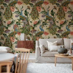 Fototapet, Vintage Peacock, Beige, Rebel Walls