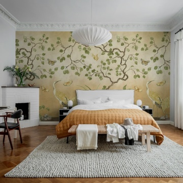 Fototapet, Where Cranes Dream, Yellow, Rebel Walls - Img 3