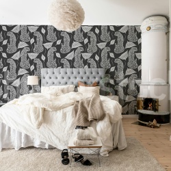 Fototapet, Whimsy Leopard, Black, Rebel Walls - Img 3