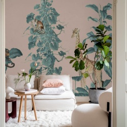 Fototapet, Wildlife Stroll, Pink, Rebel Walls