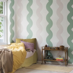Fototapet, Wobbly, Green & Pink, Rebel Walls