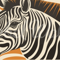 Fototapet, Zebra, Orange, Rebel Walls - Img 2