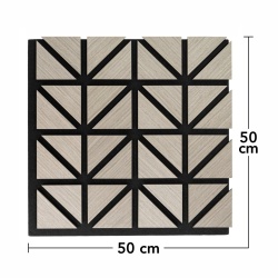 Panou riflaj acustic decorativ, MDF si pasla, AC36, 50x50x1.8cm, Gri