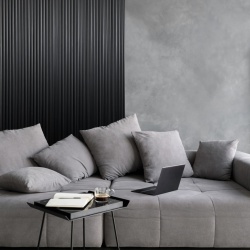 Panou riflaj decorativ 3D Onda, Negru, 11.2x1.3x270 cm - Img 2