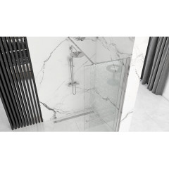 Paravan de dus tip Walk-in Rea Cortis cu parte culisanta 120x200 cm profil crom - Img 3