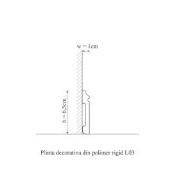 Plinta polimer rigid, Allegria, L3-6.5x1x200 cm - Img 2