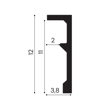 Plinta polimer rigid, Manavi, ES14 - 12x3.8x200 cm - Img 2