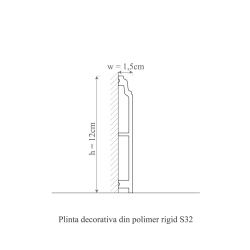 Plinta polimer rigid, Manavi, S32-12x1.5x200 cm - Img 2