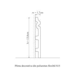 Plinta poliuretan flexibil, Manavi, S15F-14x1.8x200 cm - Img 2