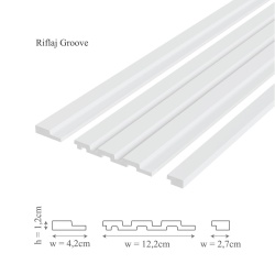 Profil dreapta riflaj decorativ 3D, Groove/Moon R, 2.7x1.2x290 cm, Manavi - Img 4
