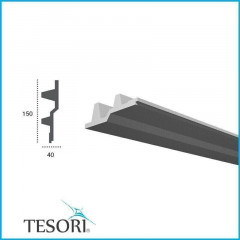 Profil pentru banda LED din poliuretan KF709 - 15x4x200 cm - Img 2