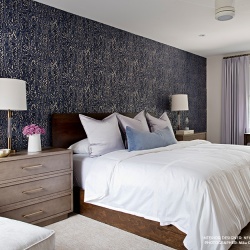 Tapet, Avington, Navy Blue Luxury Moire, 1838 Wallcoverings, 5.3mp / rola - Img 2