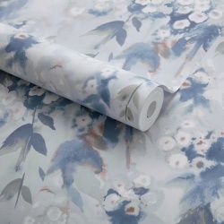Tapet, Cascade, Cornflower Blue Luxury Floral, 1838 Wallcoverings, 5.3mp / rola - Img 2
