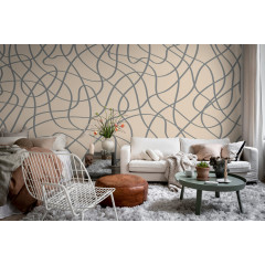 Tapet Doodle Lines, Beige, Rebel Walls - Img 1