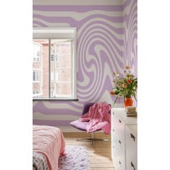 Tapet Happy Wobbly, Lilac, Rebel Walls - Img 1