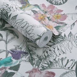 Tapet, Hedgerow, Chamomile Pink Luxury Feature, 1838 Wallcoverings, 5.3mp / rola - Img 2