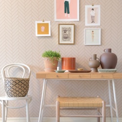 Tapet Herringbone, Sandy Beige, Majvillan