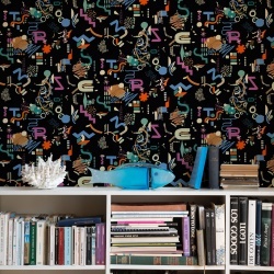 Tapet lavabil Funny Shapes, Black, TresTintas 5mp / rola