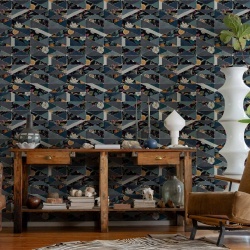 Tapet lavabil Hidden Fruits, Blue, TresTintas 5mp / rola