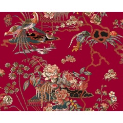 Tapet lavabil Sacred Pheasants, Ruby, Coordonne 5mp / rola - Img 2