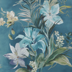 Tapet Lilliana, Peacock Blue Luxury Floral, 1838 Wallcoverings, 5.3mp / rola - Img 2