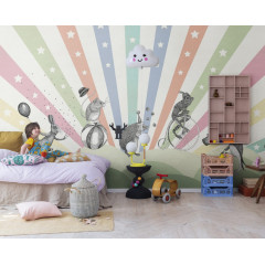 Tapet pentru copii Circus, Rainbow, Rebel Walls - Img 1
