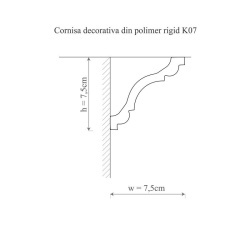 Cornisa polimer rigid, Allegria, K7 - 7.5x7.5x200 cm - Img 2