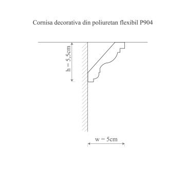 Cornisa poliuretan flexibil, Manavi, P904F - 5.5x5.5x200 cm - Img 2