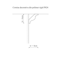 Cornisa poliuretan P824 - 4x4x244 cm - Img 2